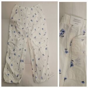 Victoria's Secret PINK Pants Women's XS Parachute Cargo White Floral Retro